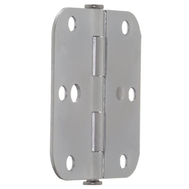 3-1/2 in. Chrome 5/8 in. Radius Security Door Hinges Value Pack (3-Pack)