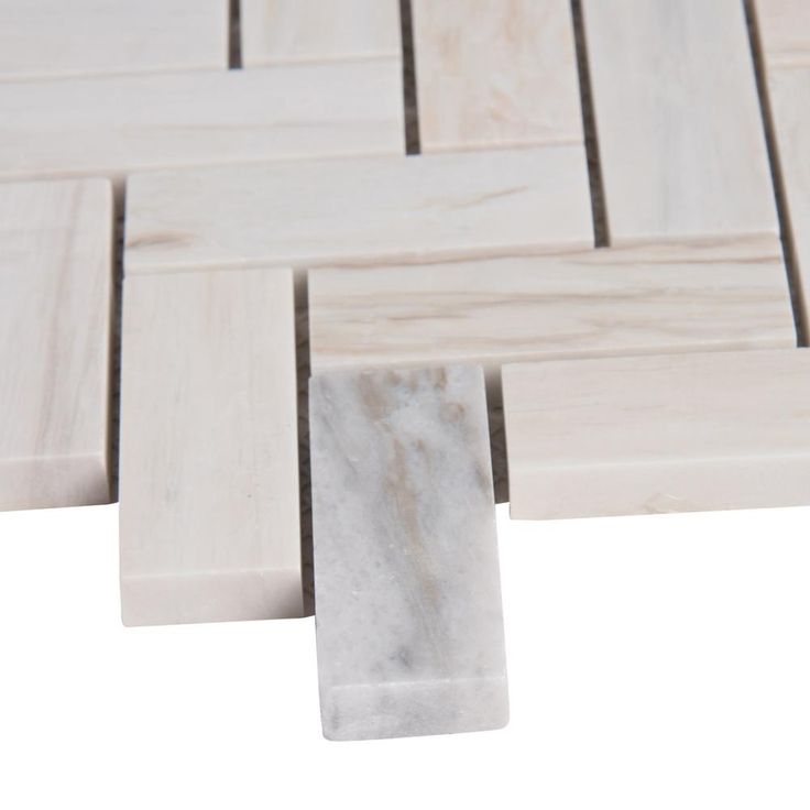 MSI Angora Herringbone 12 in. x 12 in. x 10mm Polished Marble Mesh-Mounted Mosaic Tile (10 sq. ft. / case)