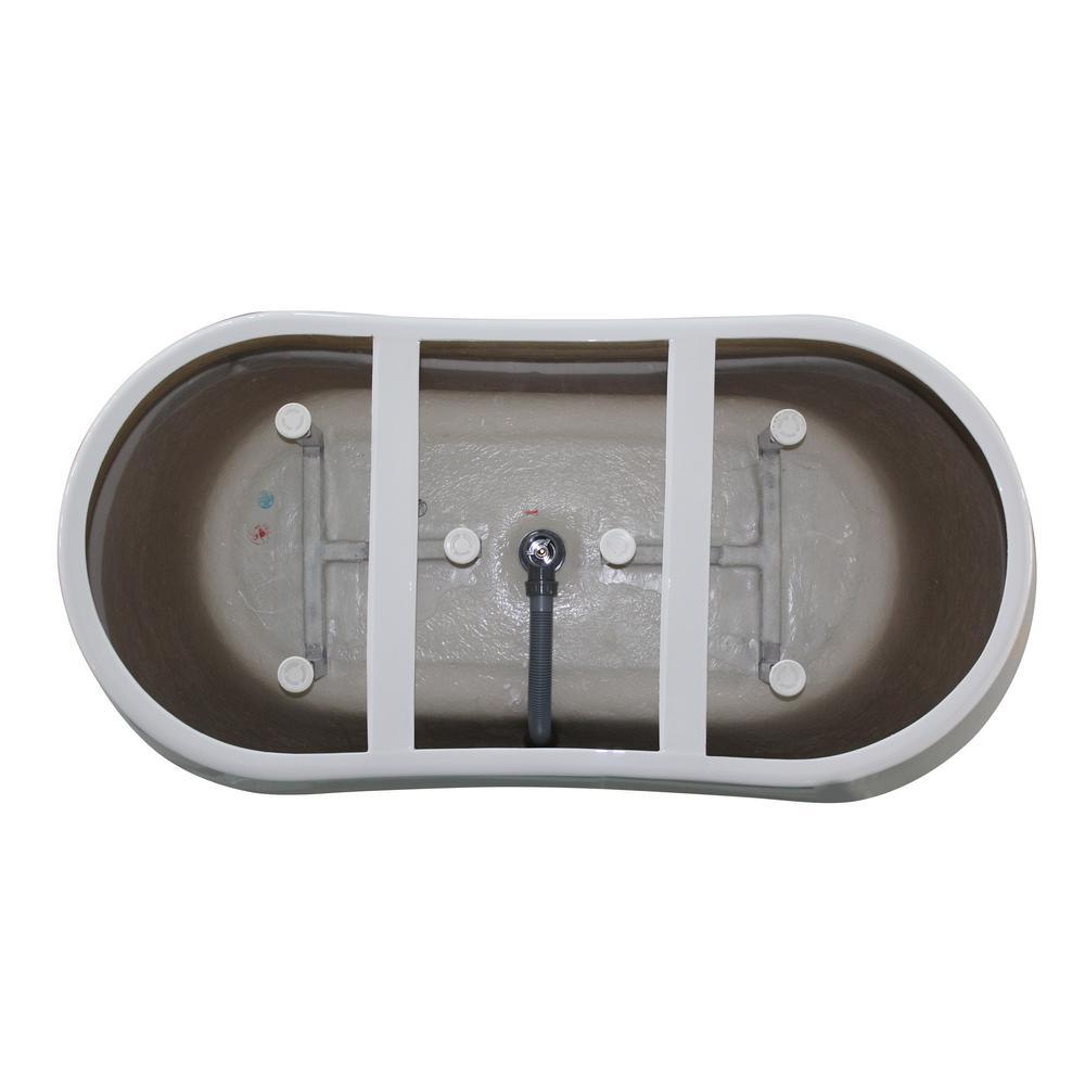 Calais 67 in. Acrylic Flatbottom Freestanding Bathtub in White - Super Arbor