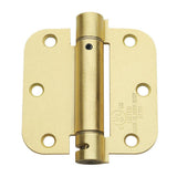 3.5 in. x 3.5 in. Satin Nickel Steel Spring Hinge with 5/8 in. Radius (Set of 2) - Super Arbor
