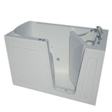 Rampart Nova Heated 5 ft. Walk-in Air Bathtub with 4 in. Tile Easy Up Adhesive Wall Surround in White - Super Arbor