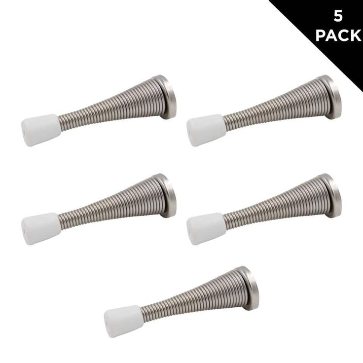 Satin Nickel Spring Door Stops Value Pack (5-Pack)