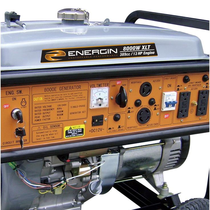 Energin 5500-Watt Gasoline Powered Electric Start Portable Generator with XLE Engine and Wheel Kit