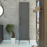 Svedin 18 in. W x 13 in. D x 71 in. H Free Standing Tall Bathroom Linen Cabinet in Matte Gray - Super Arbor