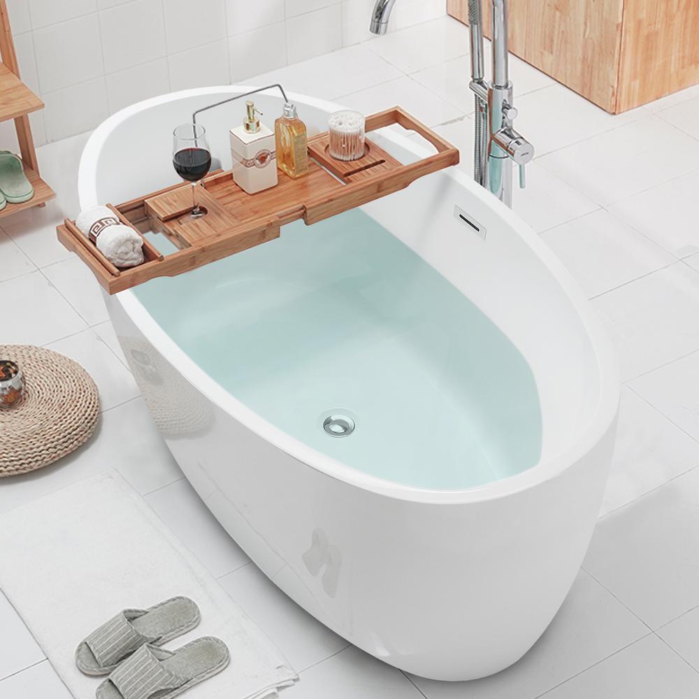 Amiens 69 in. Acrylic Flatbottom Freestanding Bathtub in White - Super Arbor