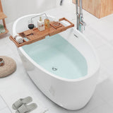 Amiens 69 in. Acrylic Flatbottom Freestanding Bathtub in White - Super Arbor