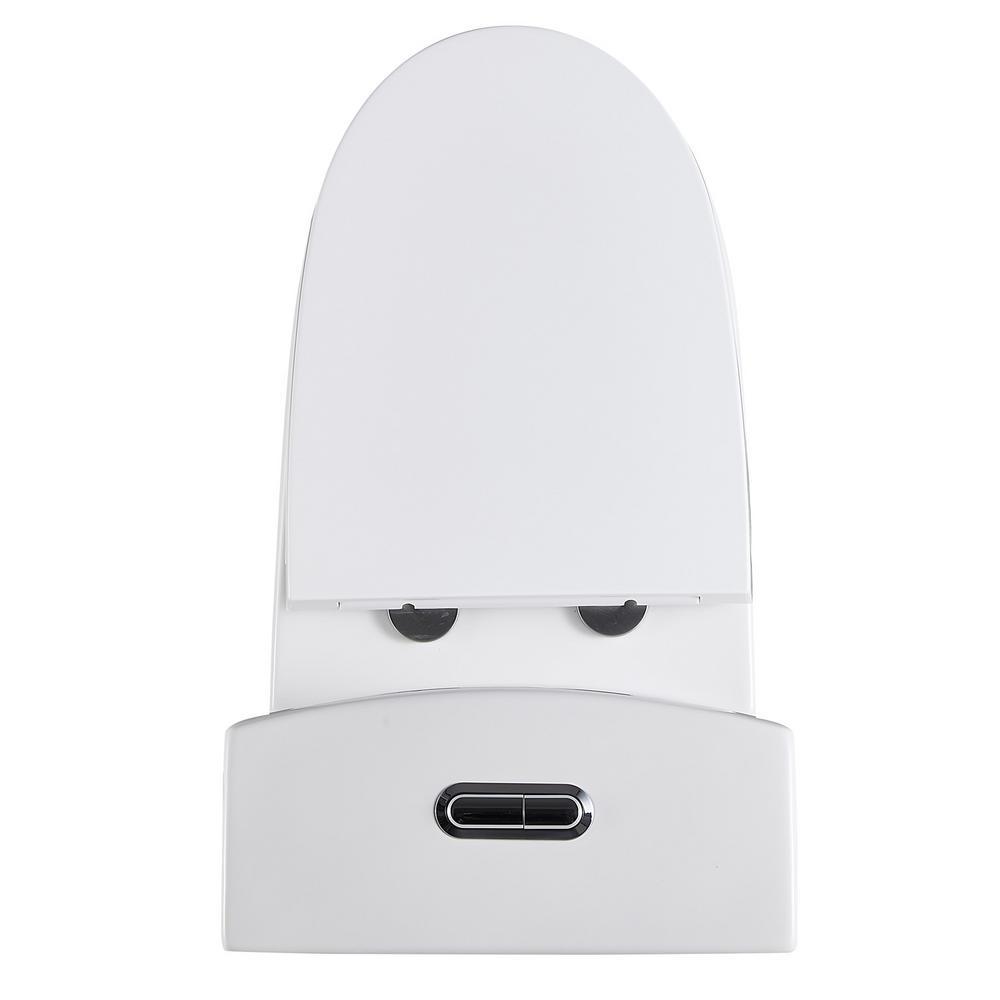 White Round Toilet Bathroom Compact One Piece White 1 Piece 0.8/1.28 GPF White Double Flush Toilet - Super Arbor
