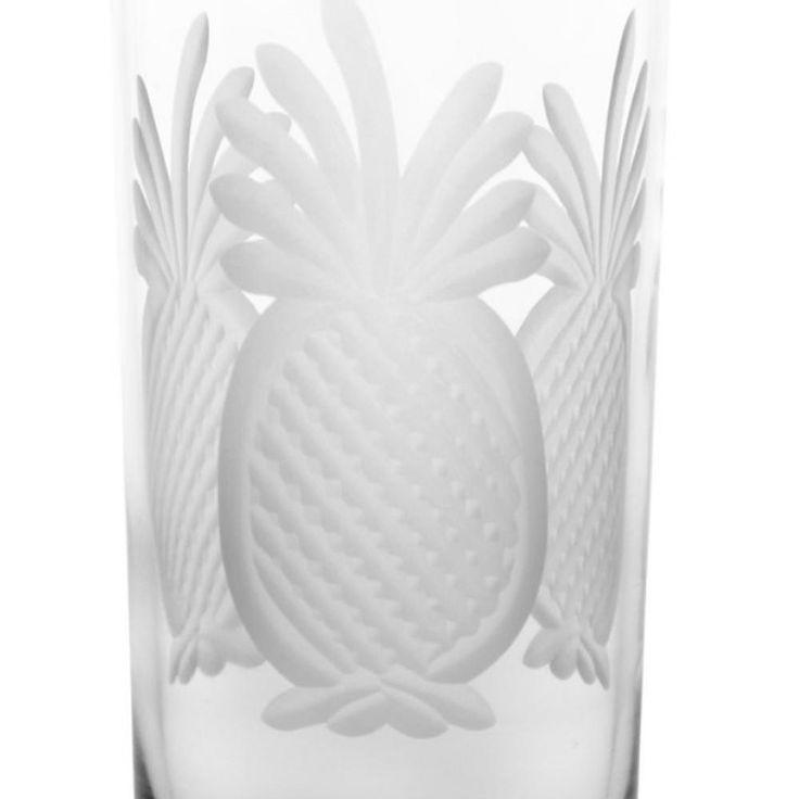 Pineapple 15 oz. Clear Highball Glass (Set of 4)