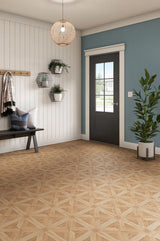 Style Selections Maple Parquet 3-mil x 12-in W x 12-in L Water Resistant Peel and Stick Luxury Vinyl Tile Flooring