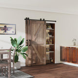 5 ft./60 in. Single Track Bypass Sliding Barn Door Hardware Kit for Double Doors, Low Ceiling - Super Arbor