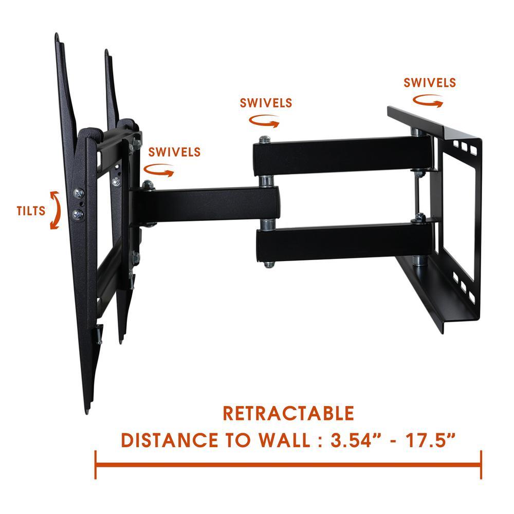 26-55 in. Full Motion Television Wall Mount in Black - Super Arbor