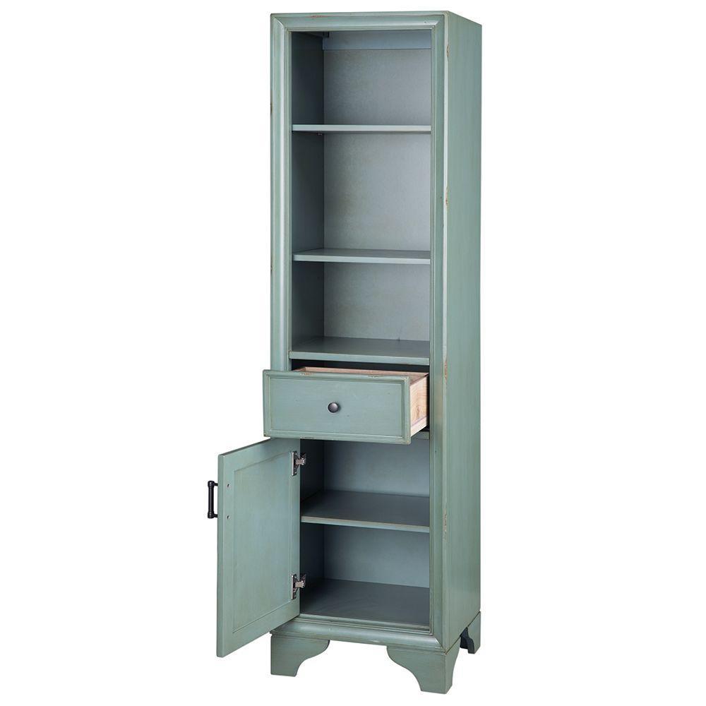 Hazelton 18 in. W x 15 in. D x 67-1/2 in. H Bathroom Linen Cabinet in Antique Green - Super Arbor