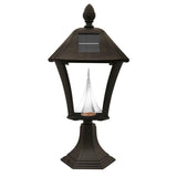 Baytown Solar Black Outdoor Post/Wall Light with Bright/Warm-White LEDs