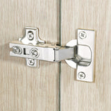 110-Degree 35 mm Euro Nickel Plated Full Overlay Hinge (5-Pairs) - Super Arbor