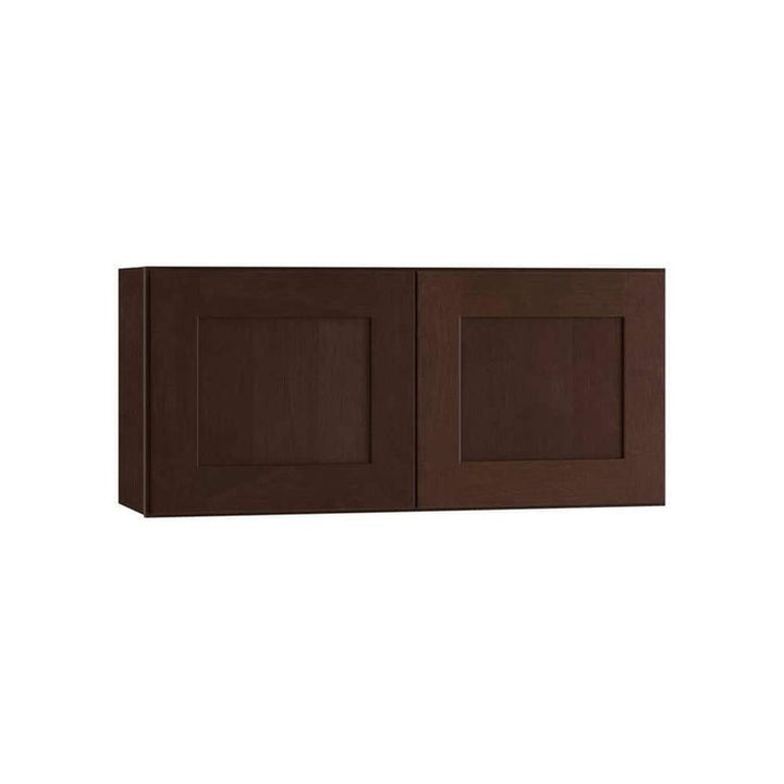 Home Decorators Collection Newport 27 in. W x 12 in. D x 12 in. H Assembled Plywood Wall Bridge Kitchen Cabinet in Manganite with Soft Close