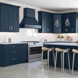 Home Decorators Collection Grayson 24 in. W x 12 in. D x 42 in. H Assembled Plywood Wall Kitchen Cabinet in Mythic Blue with Soft Close