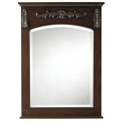 26 in. W x 35 in. H Framed Rectangular  Bathroom Vanity Mirror in Antique Cherry - Super Arbor