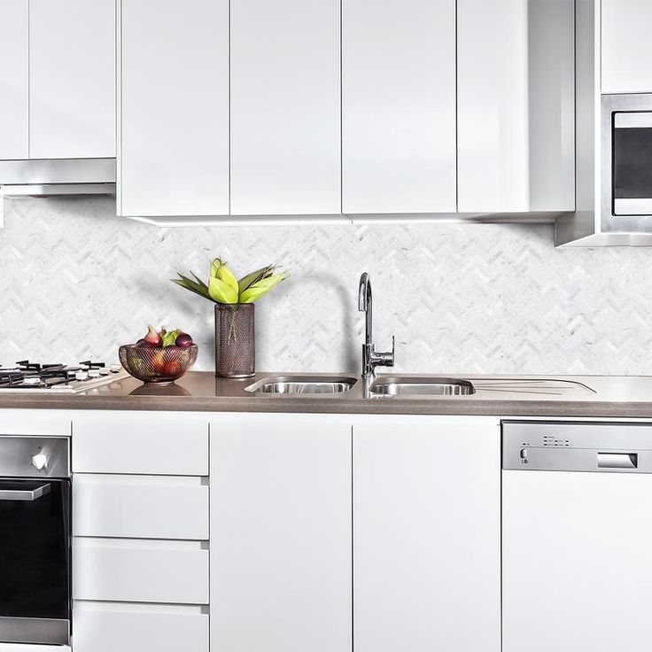 Jeffrey Court Jet Stream White Herringbone 10 in. x 11 in. x 8 mm Honed Marble Stone Mosaic Wall/Floor Tile