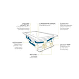 ANZA 66 in. x 36 in. Acrylic Oval Drop-in Center Drain Whirlpool Bathtub Chroma in White - Super Arbor