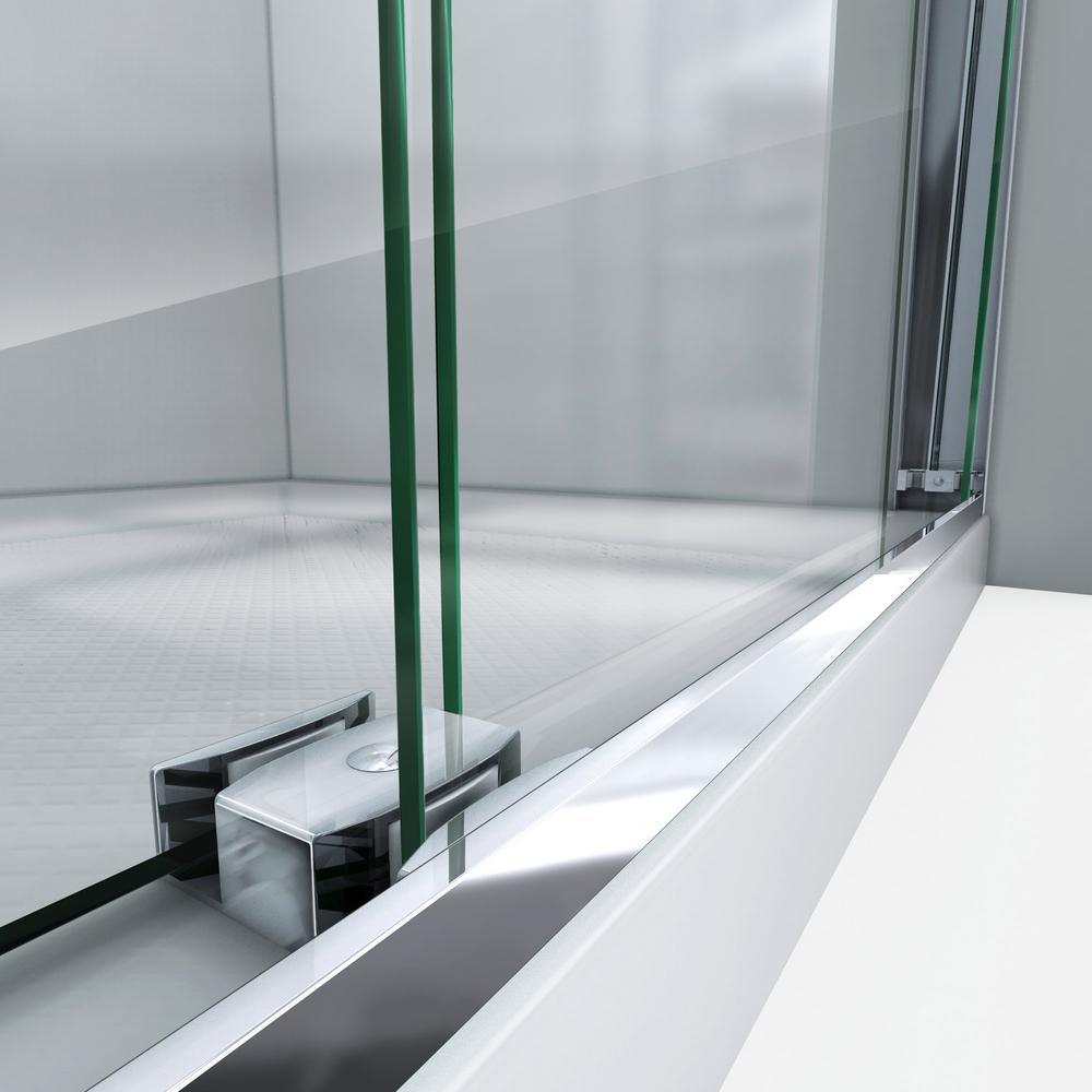 Essence-H 56 to 60 in. x 76 in. Semi-Frameless Bypass Sliding Shower Door in Chrome - Super Arbor