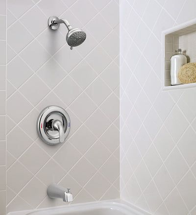 Moen Adler Chrome 1-Handle Bathtub and Shower Faucet with Valve