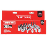 Craftsman 25 pc 1/4 and 3/8 in. Drive 6 Point Socket and Bit Set