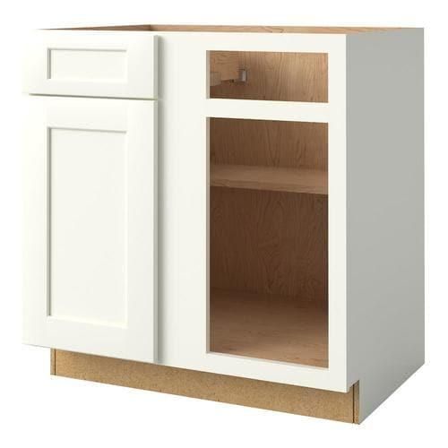 allen + roth Aveley 33-in W x 34.5-in H x 24-in D Linen Maple Blind Door and Drawer Base Semi-Custom Cabinet