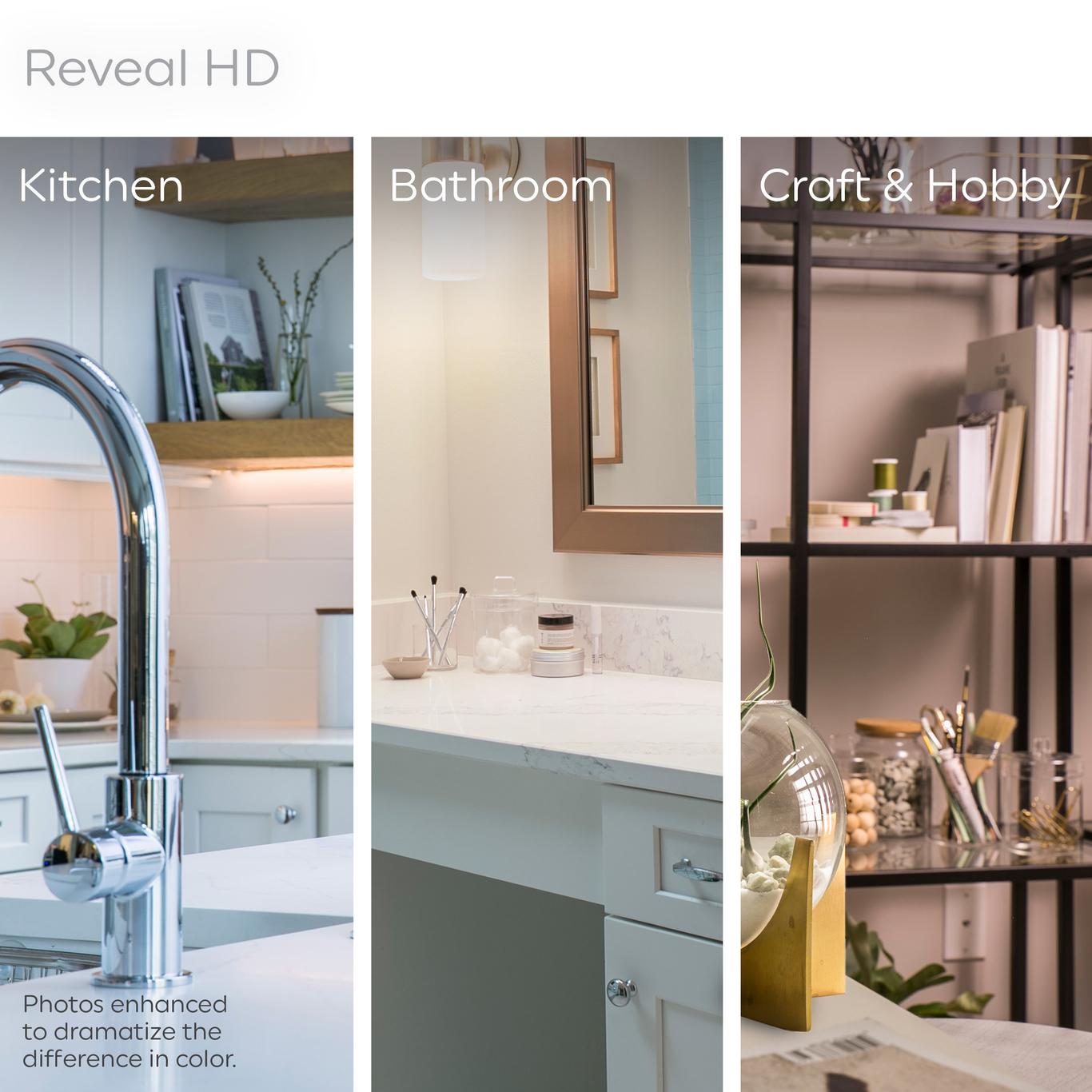 GE Reveal 60-Watt Replacement A19 Color-Enhancing Dimmable LED Light Bulbs, Medium Base, 610 Lumens (4-Pack)