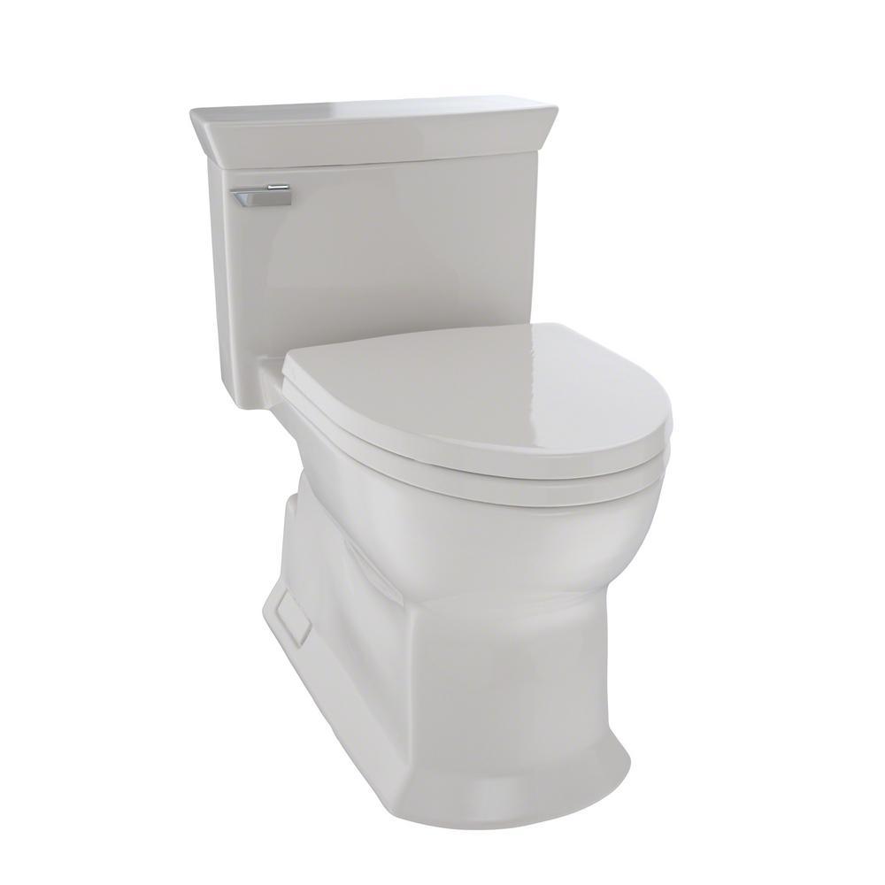 Eco Soiree 1-Piece 1.28 GPF Single Flush Elongated Skirted Toilet with CeFiONtect in Sedona Beige - Super Arbor