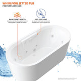 Sunstone 5.7 ft. Whirlpool Tub in White - Super Arbor