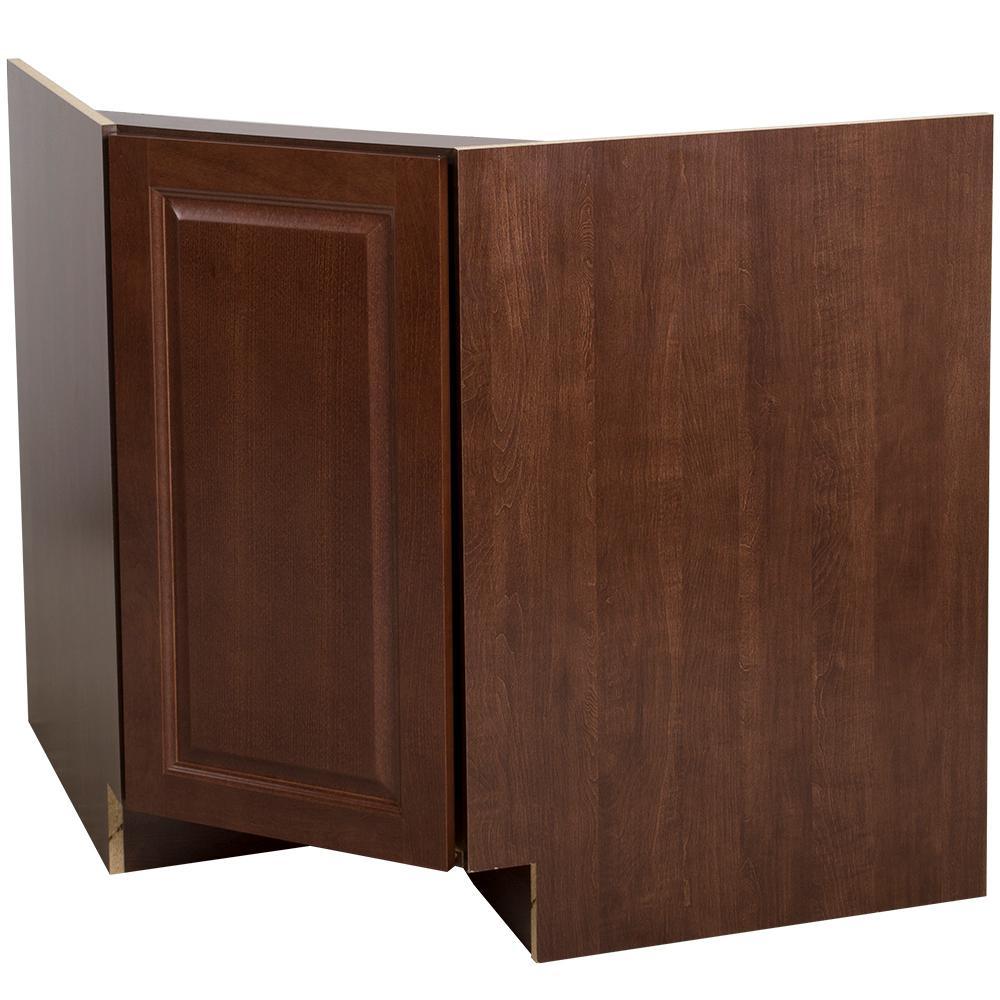 Benton Ready-to-Assemble 36 in. x 34.5 in. x 24.6 in. Corner Sink Base Cabinet in Amber - Super Arbor