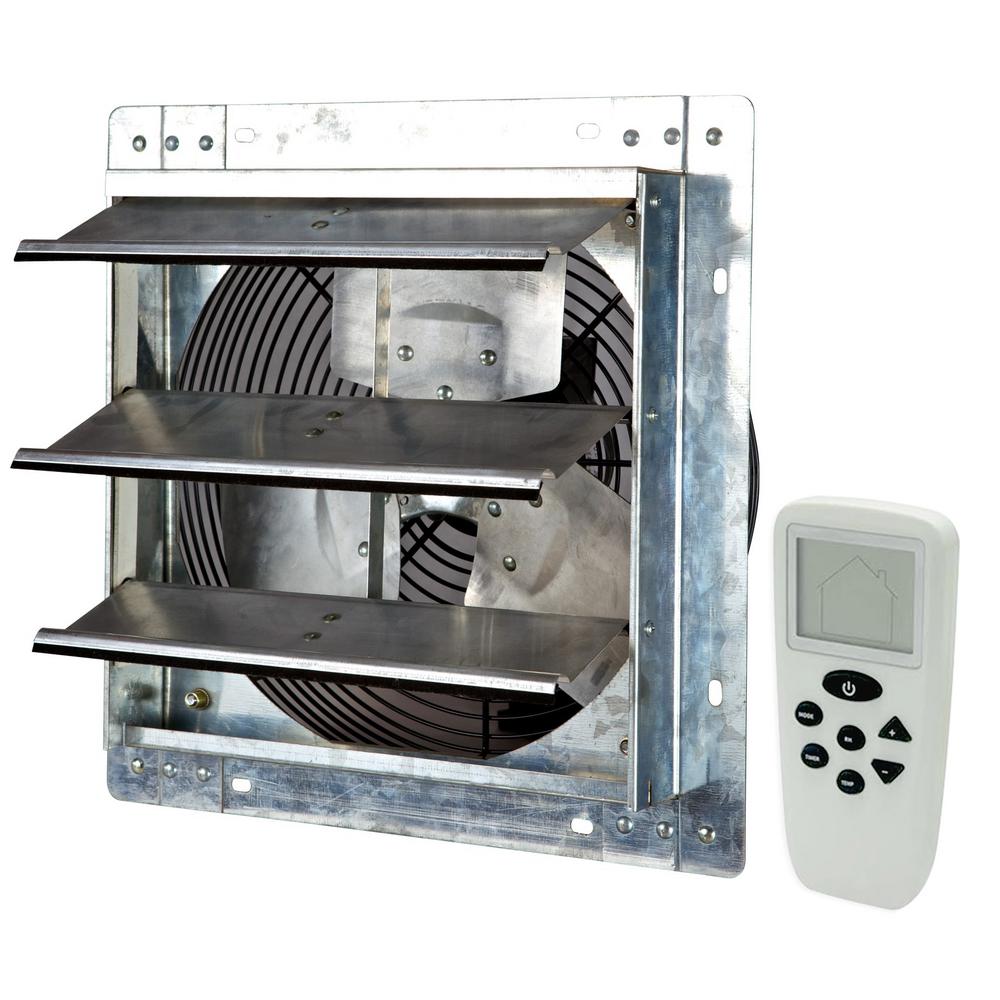 1200 CFM Silver Electric Powered Gable Mount Shutter Fan/Vent - Super Arbor