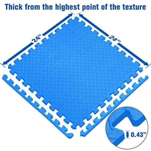 Interlocking Exercise Mat - Blue - 6pc