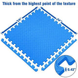 Interlocking Exercise Mat - Blue - 6pc