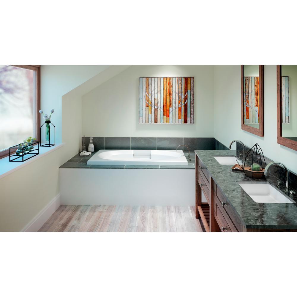 Jacuzzi NOVA 72 in. x 42 in. Acrylic Left-Hand Drain Rectangular Drop-In Whirlpool Bathtub with Heater in White