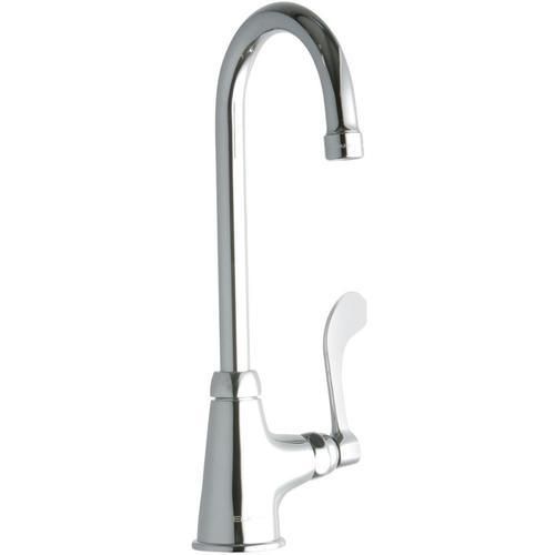 Elkay Chrome 1-Handle Deck-Mount High-Arc Handle Commercial Kitchen Faucet