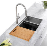 All-in-One Undermount Stainless Steel 27 in. Single Bowl Kitchen Workstation Sink with Faucet and Accessories Kit - Super Arbor
