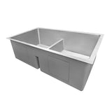 32 in. Low-Divide Double Bowl 50/50 Undermount 16-Gauge Stainless Steel Kitchen Sink - Super Arbor