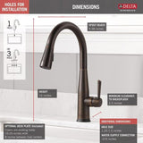 Delta Essa Touch2O Venetian Bronze 1-Handle Deck-Mount Pull-Down Touch Kitchen Faucet (Deck Plate Included)