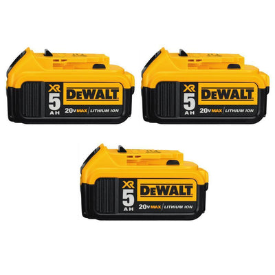 20-Volt MAX XR Premium Lithium-Ion 5.0Ah Battery Pack (3-Pack) - Super Arbor