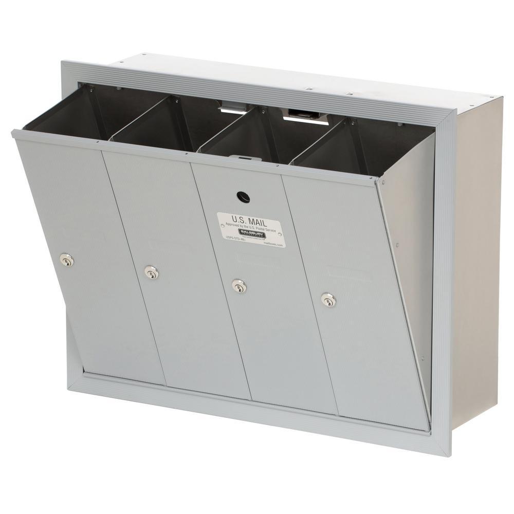 Aluminum Recessed-Mounted USPS Access Vertical Mailbox with 4 Door - Super Arbor