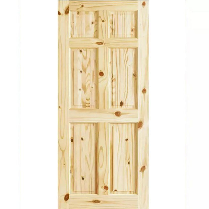 30 in. x 80 in. x 1.375 in. 6-Panel Colonial Double Hip Knotty Wood Interior Door Slab - Super Arbor