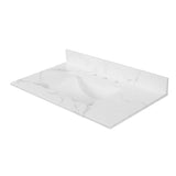43 in. W x 22 in. D x 0.75 in. H Engineered Marble Vanity Top in Calacatta White with White Basin