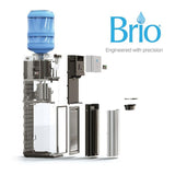 Hot Cold and Room Temp Water Dispenser Cooler Top Load, Tri Temp, Black and Stainless Steel, Essential Series