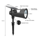 Solar 3.7-Volt Black LED Spotlight with Multi-Function Flashlight (4-Pack)