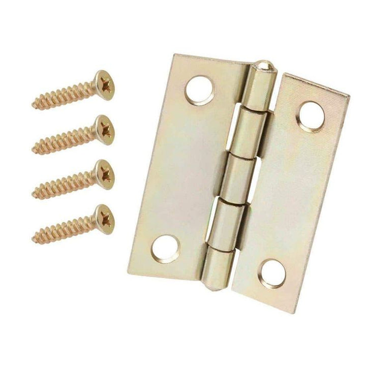 2 in. x 2 in. Satin Brass Narrow Utility Hinge Non-Removable Pin (2-Pack)