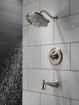 Delta Valdosta with H2Okinetic Technology Spotshield Brushed Nickel 1-Handle Bathtub and Shower Faucet with Valve