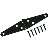 Everbilt 3 in. x 3 in. Black Strap Surface Mount Hinge (2-Pack)