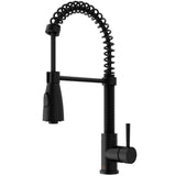 Brant Single-Handle Pull-Down Sprayer Kitchen Faucet in Matte Gold - Super Arbor