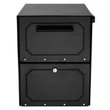 Oasis Post-Mount or Column-Mount Locking Mailbox in Black with Outgoing Mail Indicator - Super Arbor
